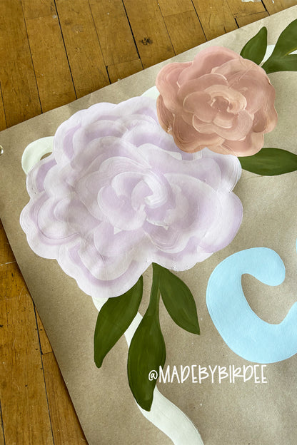 Floral Grad | Custom Graduation Banner | Personalized Party Decor