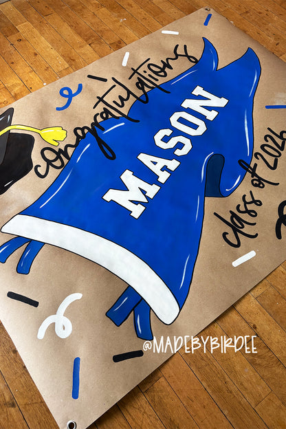 Pennant Grad | Custom Graduation Banner | Personalized Party Decor