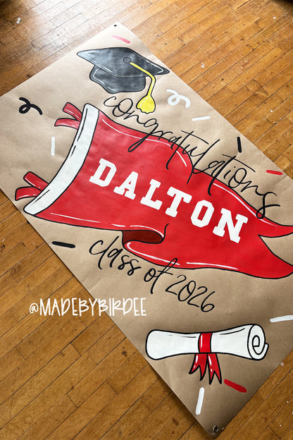 Pennant Grad | Custom Graduation Banner | Personalized Party Decor