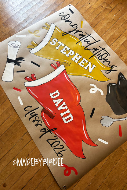 Pennant Grad | Custom Graduation Banner | Personalized Party Decor