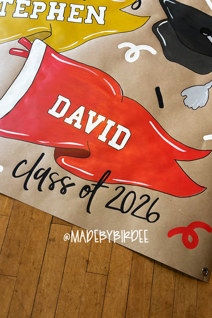 Pennant Grad | Custom Graduation Banner | Personalized Party Decor
