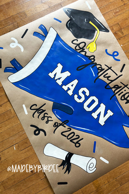 Pennant Grad | Custom Graduation Banner | Personalized Party Decor